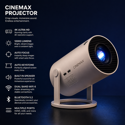 🌌 Cinemax 4K Smart Mini Projector
